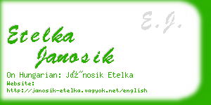 etelka janosik business card